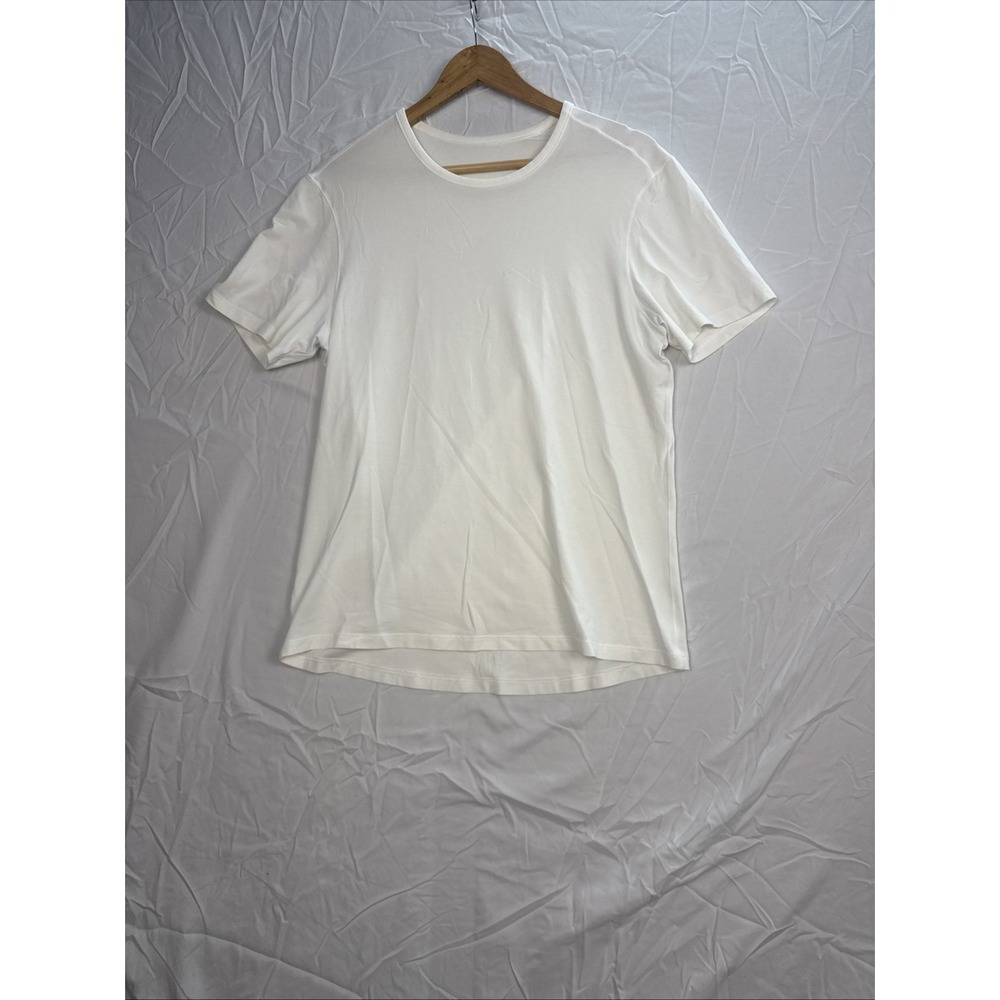 Lululemon Crew Neck Short Sleeve T-Shirt Pima Cotton Top White size M (1731)
